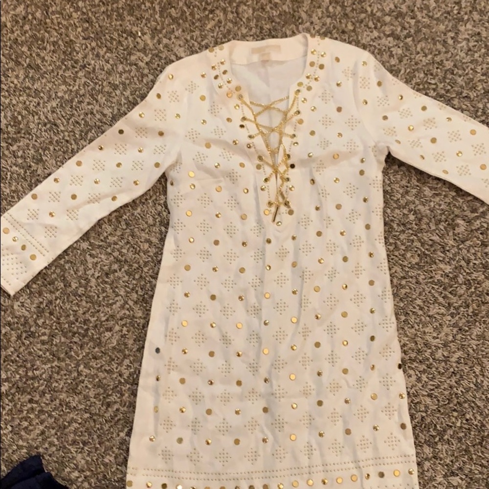 White and Gold Michael Kors dress